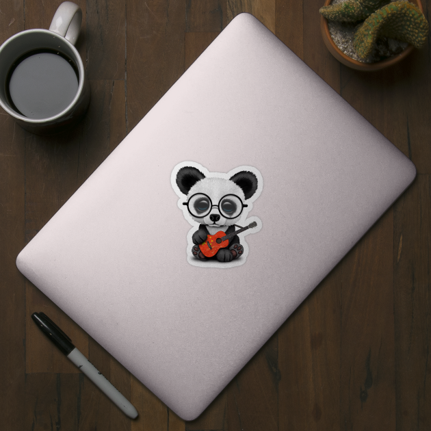 Baby Panda Playing Chinese Flag Guitar by jeffbartels